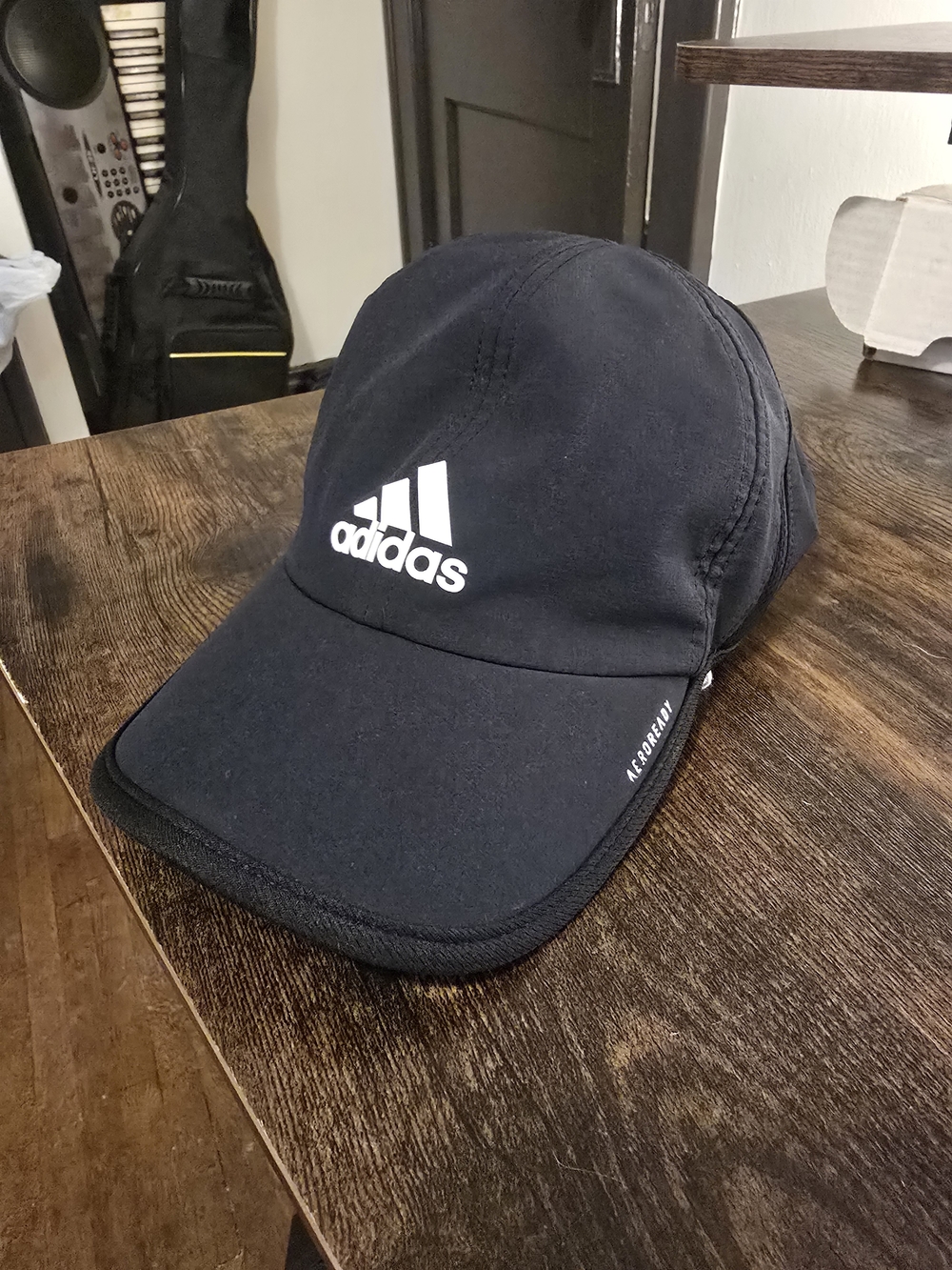 Adidas Aeroready Black Performance Running Cap with White Logo